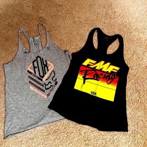 Lot of 2 racing racer back tank tops